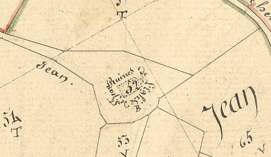 Plan des ruines de l'église de Laboulbène en 1827