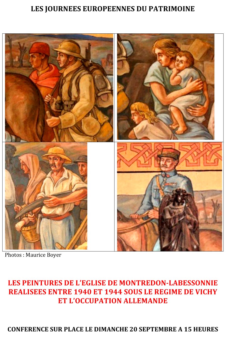 Affiche de la conférence sur les peintures de l'église de Montredon-Labessonnié
